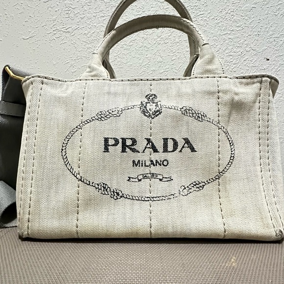 Prada Beige Canvas Tote Bag - Picture 1 of 12